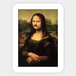 Ron Swanson Mona Lisa Sticker